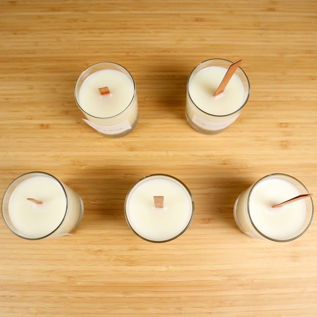 Using Wooden Wicks with SoyaLuna Container Wax: Recommendations 6 Wooden wick testing sizes2 1