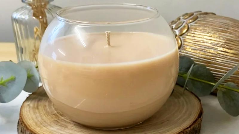 Wood Smoke Vanilla Bubble Glass Candle